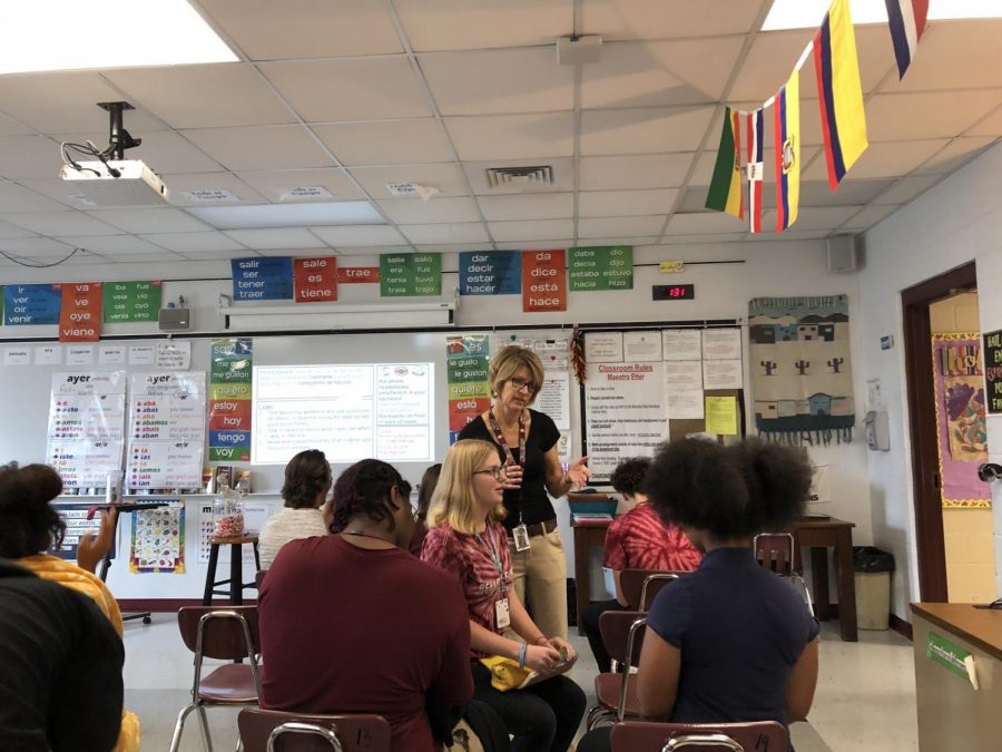 The open seating allows for more classroom discussion not only with Dr. Etter, but between students as well.